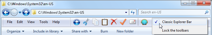 Explorer Toolbar